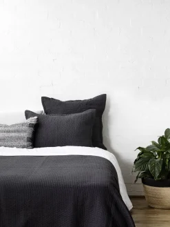 L&M Home Aspen Charcoal Pure Cotton Quilted Pillowcases Store