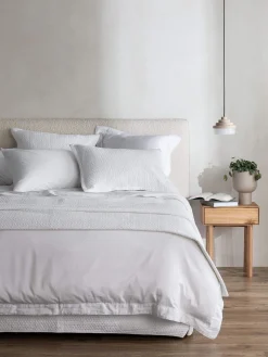 L&M Home Aspen White Pure Cotton Quilted Pillowcases Best