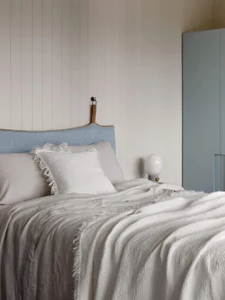 L&M Home Ava Chalk Pure Linen Throw Shop