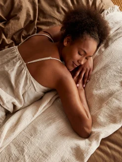 L&M Home Ava Nougat Pure Linen Throw Shop