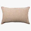 L&M Home Ava Toffee Stripe Pure Linen Rectangle Cushion Sale