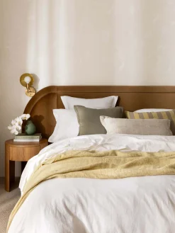 L&M Home Avenue White Linen & Cotton Sheet Set Store