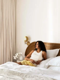 L&M Home Avenue White Linen & Cotton Pillowcases Cheap