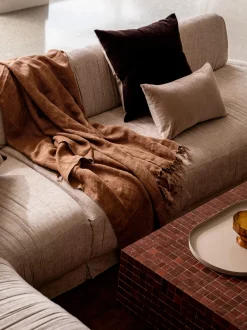 L&M Home Burton Cafe Heavy Linen Throw Cheap