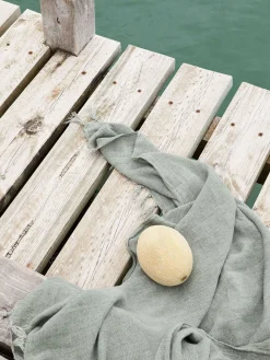 L&M Home Burton Seagrass Heavy Linen Throw Sale