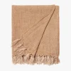 L&M Home Burton Toffee Heavy Linen Throw Outlet
