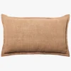 L&M Home Burton Toffee Tailored Heavy Linen Rectangle Cushion Cheap