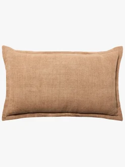 L&M Home Burton Toffee Tailored Heavy Linen Rectangle Cushion Cheap