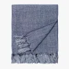L&M Home Burton Vintage Blue Heavy Linen Throw Online