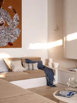 L&M Home Burton Vintage Blue Heavy Linen Throw Online