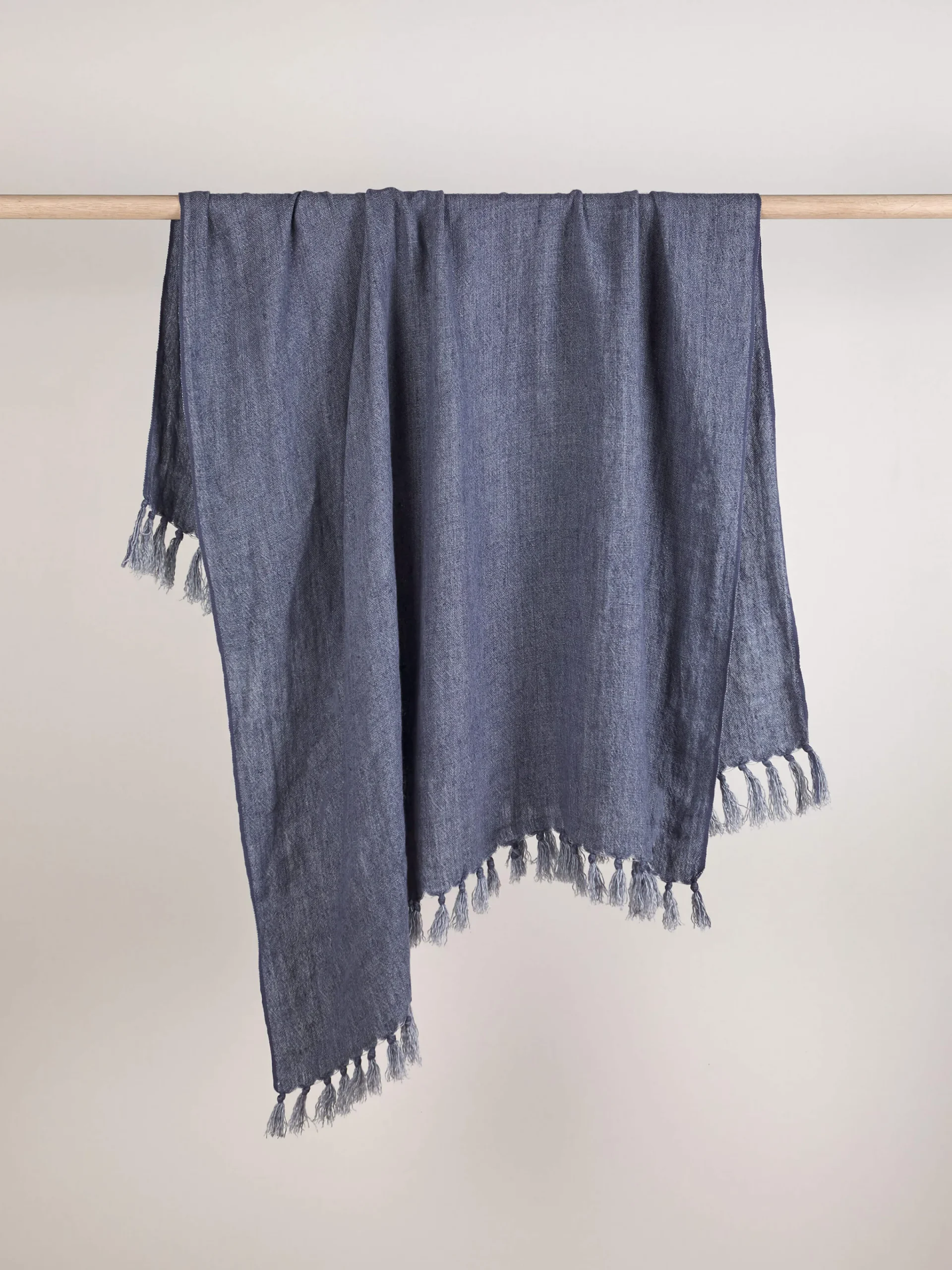 L&M Home Burton Vintage Blue Heavy Linen Throw Online