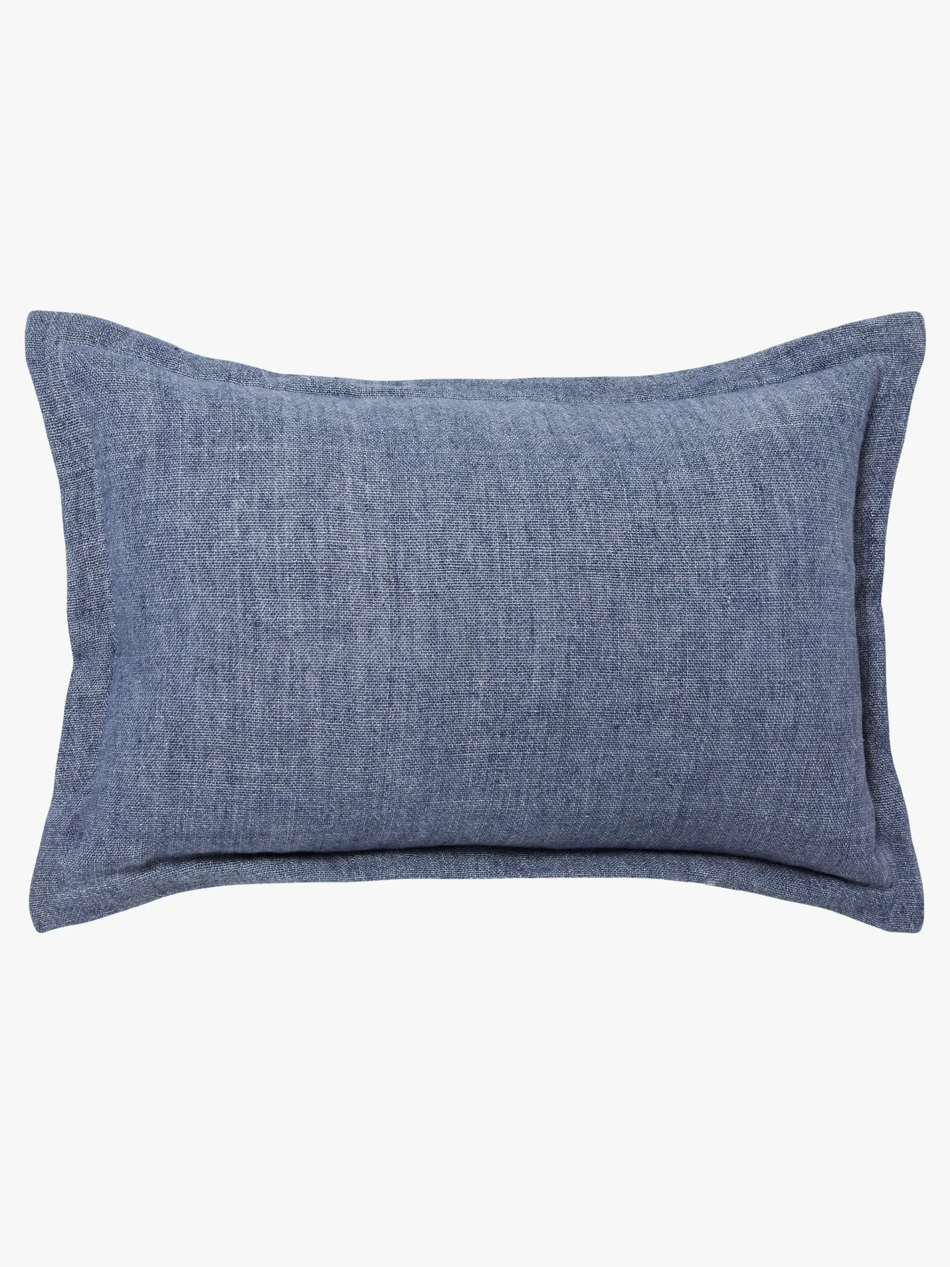 L&M Home Burton Vintage Blue Tailored Heavy Linen Rectangle Cushion Cheap
