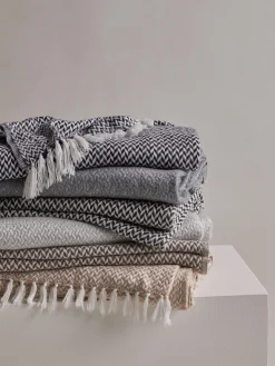 L&M Home Copenhagen Charcoal Pure Cashmere Throw Flash Sale
