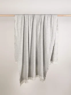 L&M Home Copenhagen Silver Pure Cashmere Throw Flash Sale