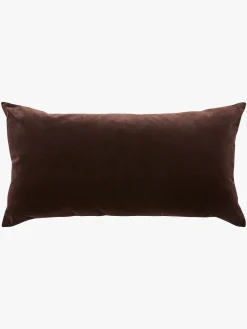L&M Home Etro Chocolate Lumbar Velvet Cushion New