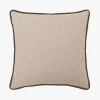 L&M Home Etro Olive Piped Velvet Cushion Hot