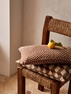 L&M Home Genoa Baked Clay Reversible Linen Cushion Clearance