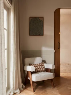 L&M Home Genoa Baked Clay Reversible Linen Cushion Clearance