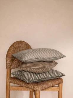 L&M Home Gia Mocha Reversible Linen Cushion Best Sale
