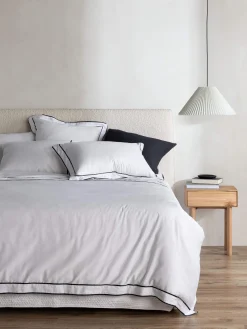 L&M Home Grosgrain Black Egyptian Cotton Duvet Cover Set Cheap