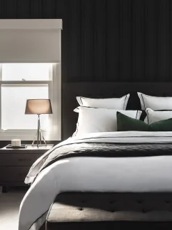 L&M Home Grosgrain Black Egyptian Cotton Tailored Pillowcases Sale