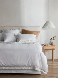 L&M Home Grosgrain Caramel Egyptian Cotton Duvet Cover Set Outlet