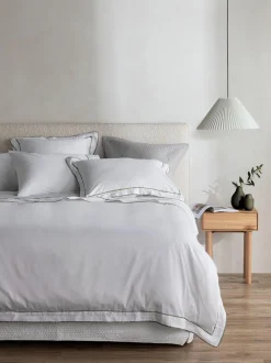 L&M Home Grosgrain Olive Egyptian Cotton Duvet Cover Set Sale