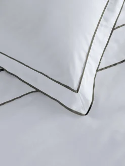 L&M Home Grosgrain Olive Egyptian Cotton Duvet Cover Set Sale