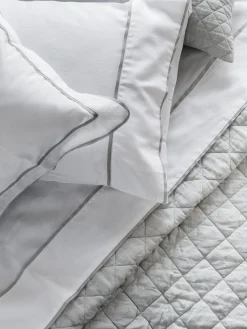 L&M Home Grosgrain Silver Egyptian Cotton Sheet Set Best Sale