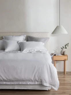 L&M Home Grosgrain Silver Egyptian Cotton Tailored Pillowcases Store