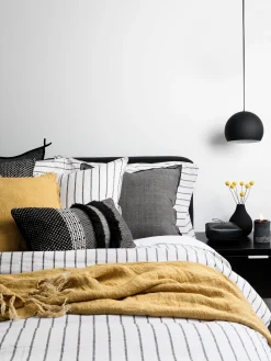 L&M Home Loft Graphite Linen & Cotton Duvet Cover Set Online