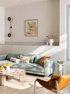 L&M Home Mae Natural Pure Linen Bolster Cushion New