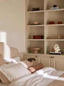 L&M Home Margot Baked Clay Linen Bolster Cushion Outlet