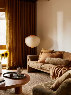 L&M Home Margot Mocha Linen Bolster Cushion Sale