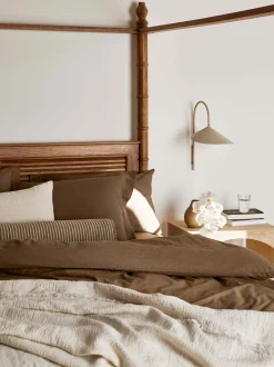 L&M Home Margot Mocha Linen Bolster Cushion Sale