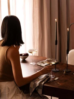 L&M Home Mona Black Candle Holder Outlet