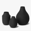 L&M Home Mona Black Trio of Vases Outlet