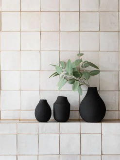 L&M Home Mona Black Trio of Vases Outlet