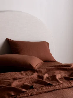 L&M Home Mondo Cinnamon Organic French Linen Duvet Cover Set Best