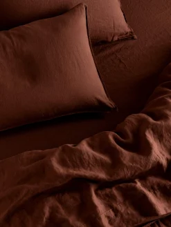 L&M Home Mondo Cinnamon Organic French Linen Duvet Cover Set Best