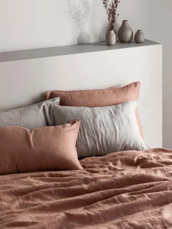 L&M Home Mondo Clay Organic French Linen Duvet Cover Set Hot