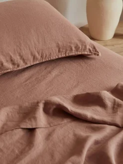 L&M Home Mondo Clay Organic French Linen Sheet Set New