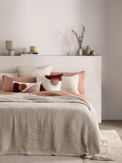 L&M Home Mondo Clay Organic French Linen Sheet Set New