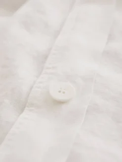 L&M Home Mondo White Organic French Linen Duvet Cover Set Outlet