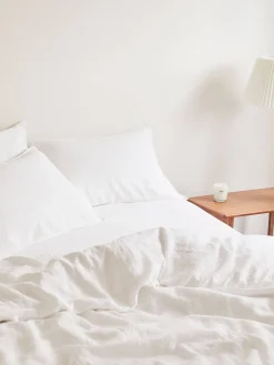 L&M Home Mondo White Organic French Linen Pillowcases Store