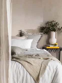 L&M Home Mondo White Organic French Linen Pillowcases Store