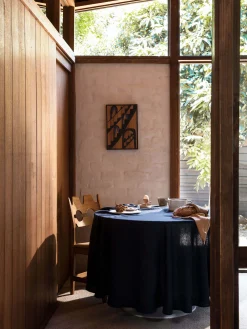 L&M Home Moss Navy French Linen Table Cloth Best Sale