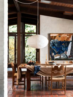 L&M Home Moss Toffee French Linen Table Cloth Hot