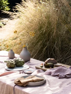 L&M Home Moss Toffee French Linen Napkin Set Best