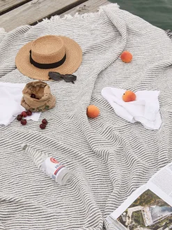 L&M Home Moss White French Linen Napkin Set Sale